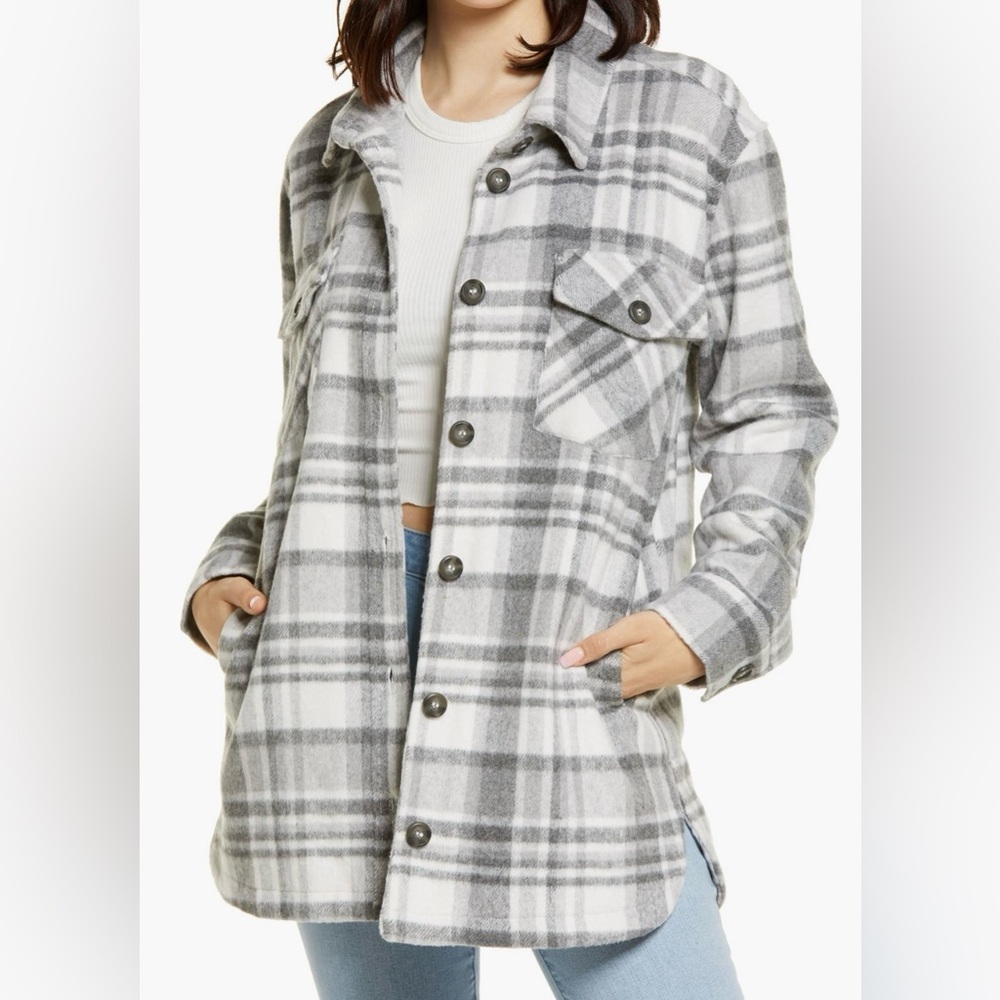 Thread & Supply Gray Shirt Jacket Oversized Fit